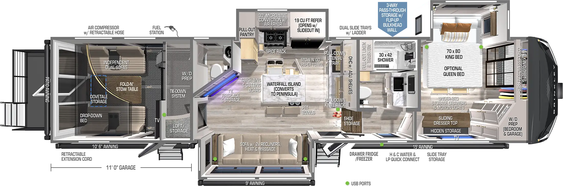 2026 Brinkley Model G 3500 floor plan diagram — Toy Hauler
