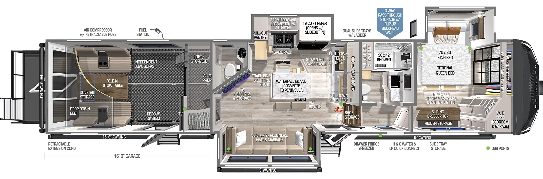 2026 Brinkley Model G 4000 floor plan diagram — Toy Hauler