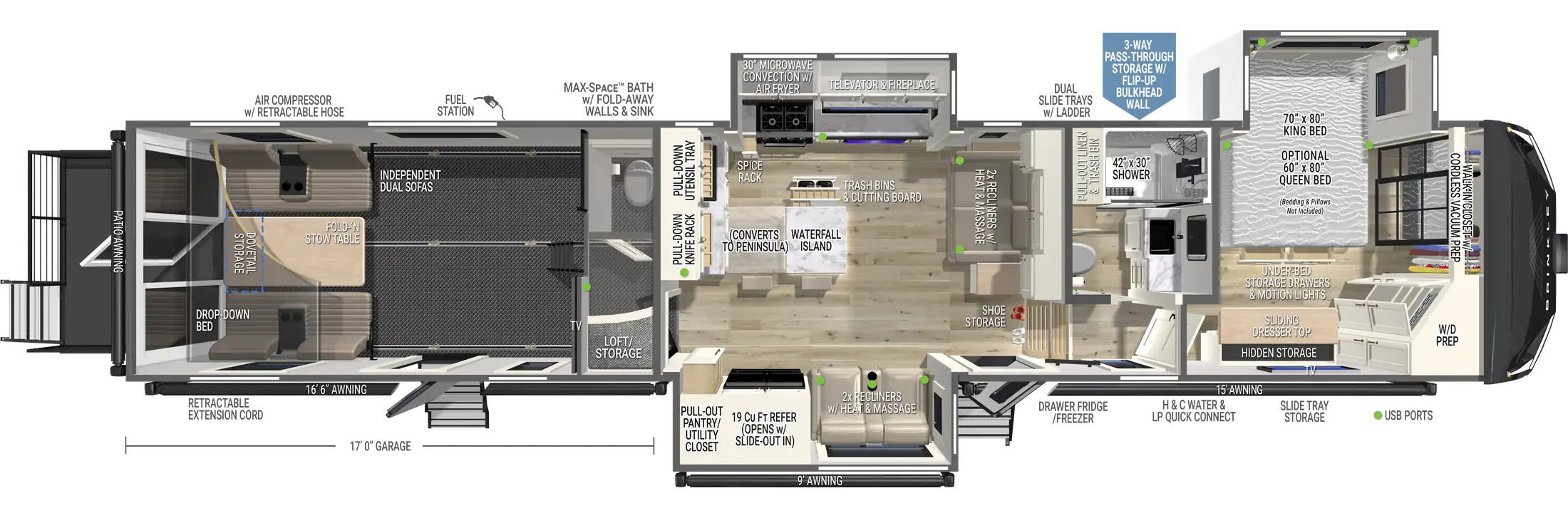 2027 Brinkley Model G 4120 floor plan diagram — Toy Hauler