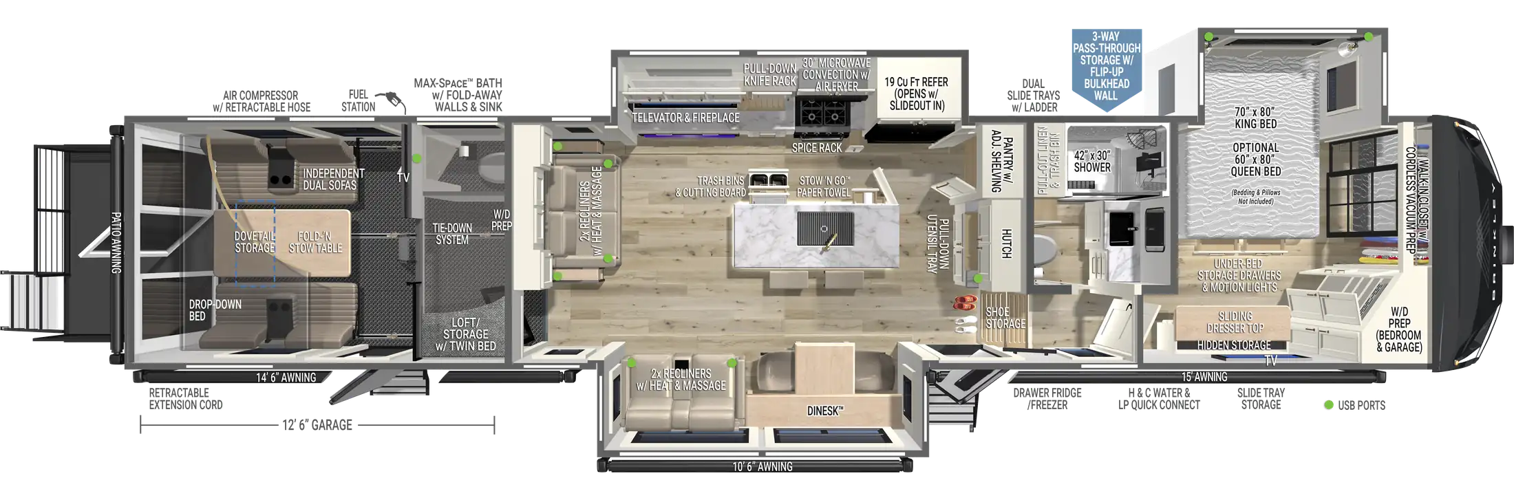 2027 Brinkley Model G 4100 floor plan diagram — Toy Hauler