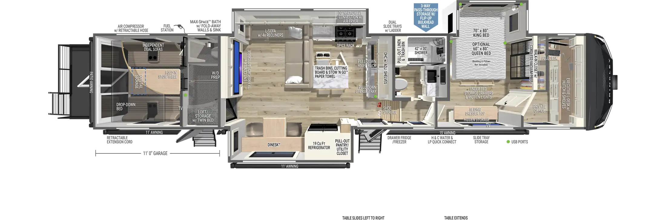 2027 Brinkley Model G 4150 floor plan diagram — Toy Hauler