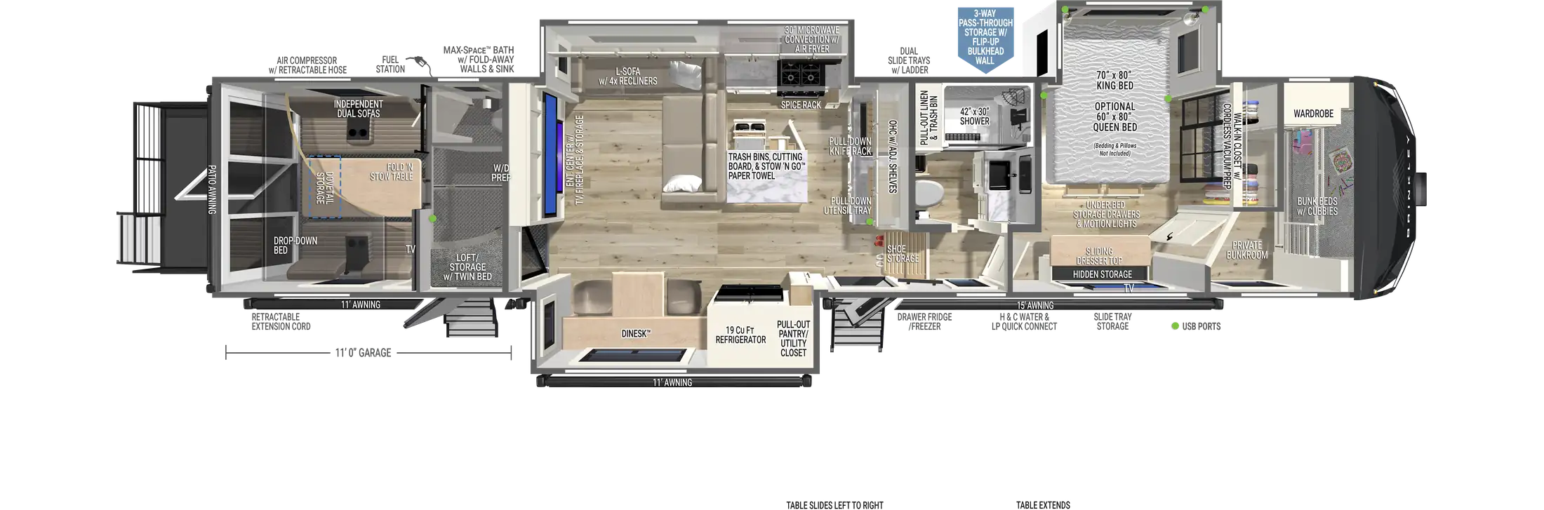 2027 Brinkley Model G 4155 floor plan diagram — Toy Hauler
