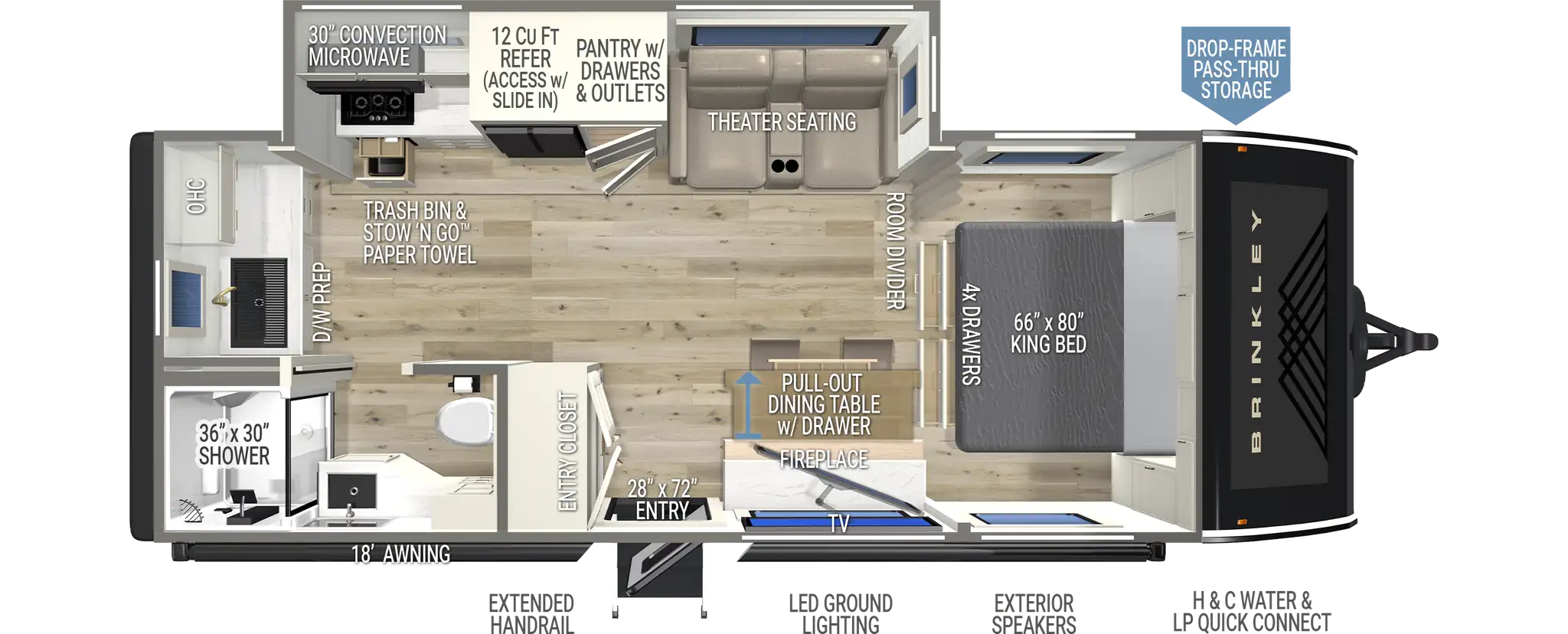 2026 Brinkley Model I 235 floor plan diagram — Travel Trailer
