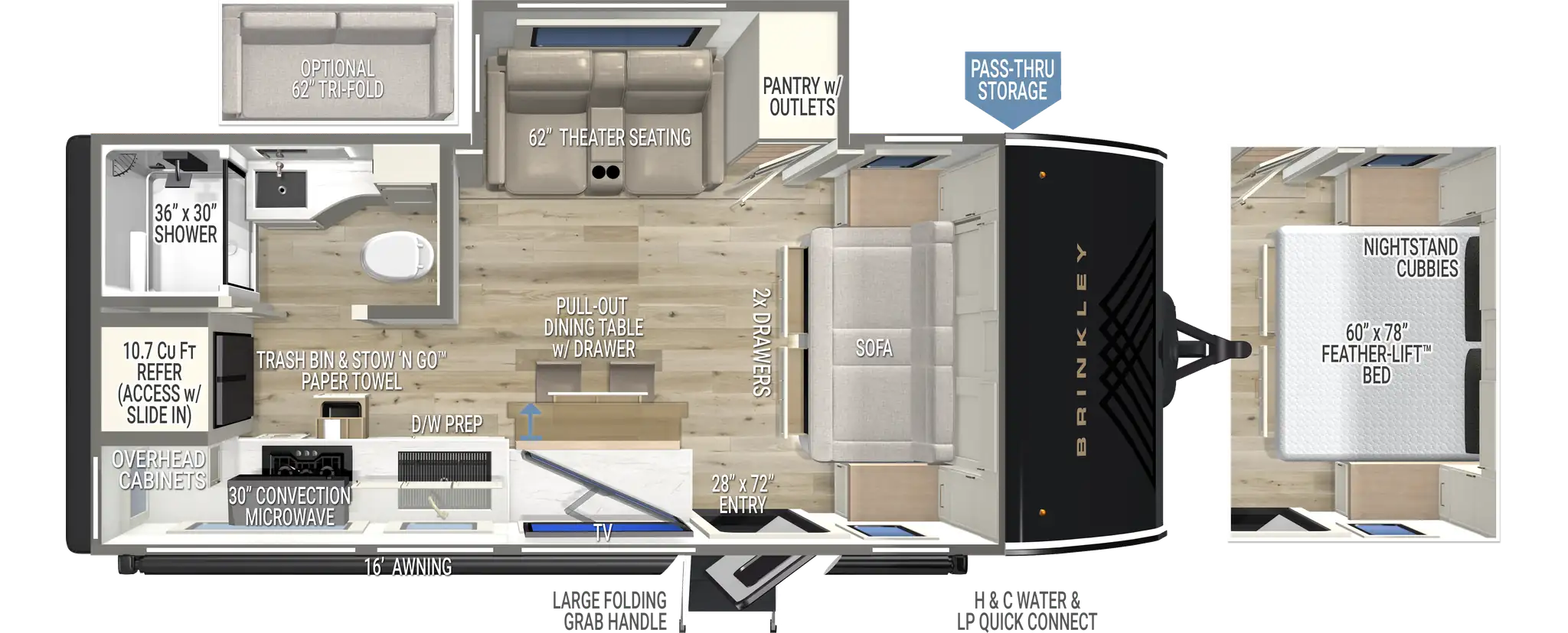 2027 Brinkley Model I 20x floor plan diagram — Travel Trailer